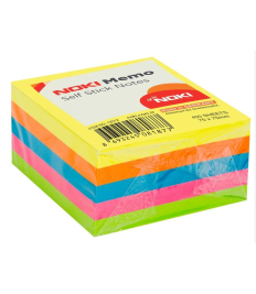 Hîrtie pentru notițe cu lipici 75x75 mm, 400 Foi, NEONMIX, NOKI